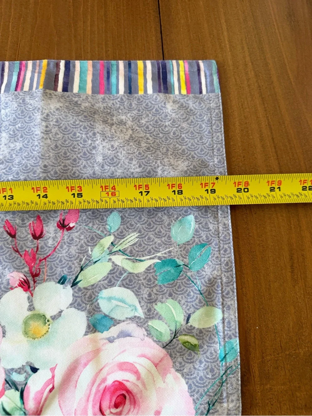 4 Maison d’Hermine Cloth Placemats 100% Cotton Floral Rose Peony Stripe NWOT